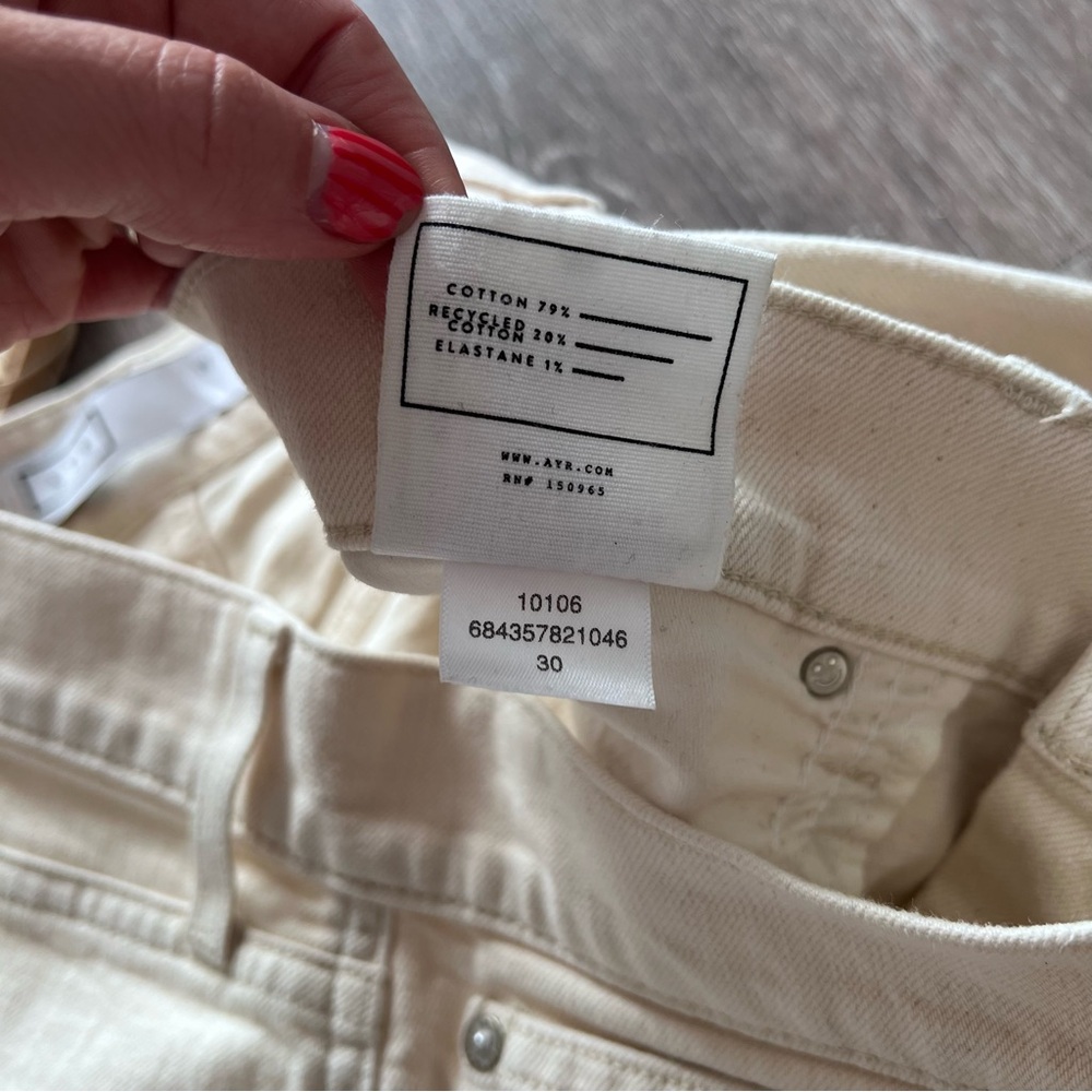 AYR Straight Leg Jeans in Cream - Picture 9 of 11